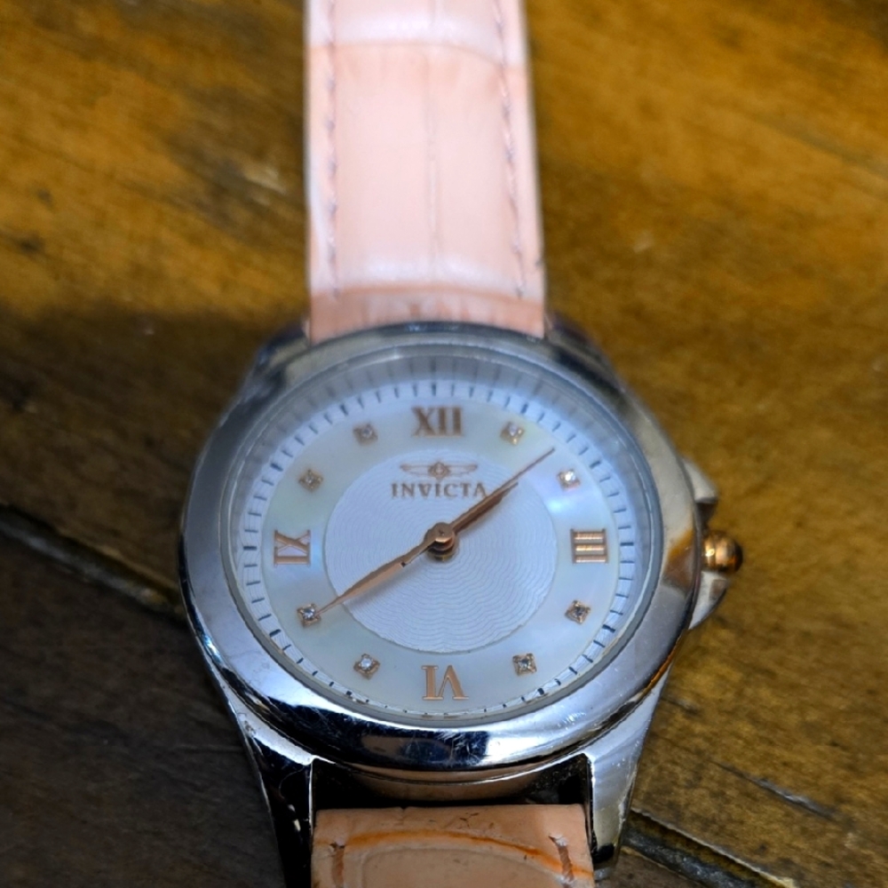 Invicta Silver and Peach Women's Watch
